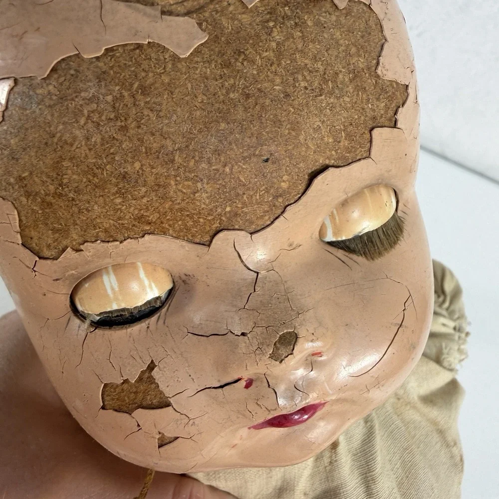 Antique 1920s Haunted Composition Baby Doll Sleepy Eyes Creepy Paranormal Vessel